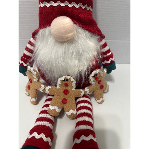 20” Faceless Gnome Christmas decoration with gingerbread men-plush w/legs NWT - Picture 8 of 9